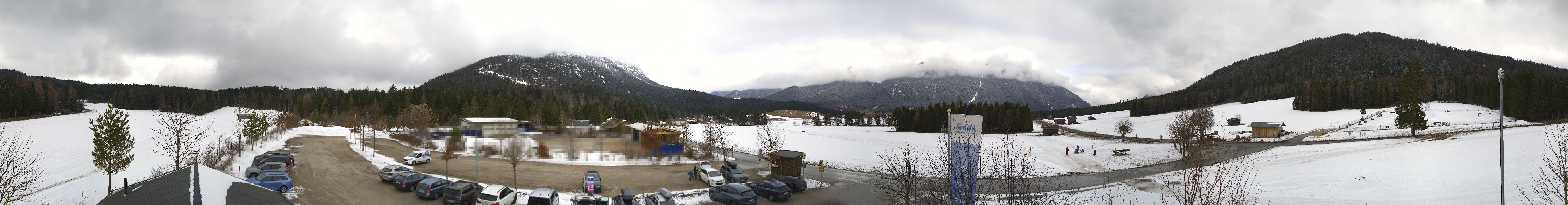 Archiv Foto Webcam Leutasch Moos - Rödlach Parkplatz