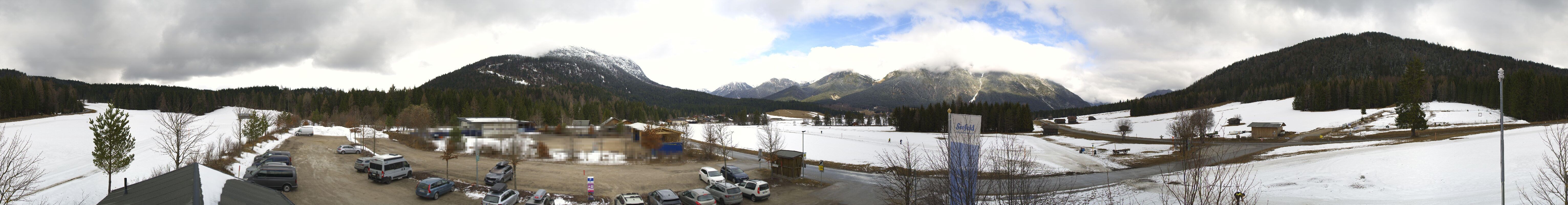 Archiv Foto Webcam Leutasch Moos - Rödlach Parkplatz