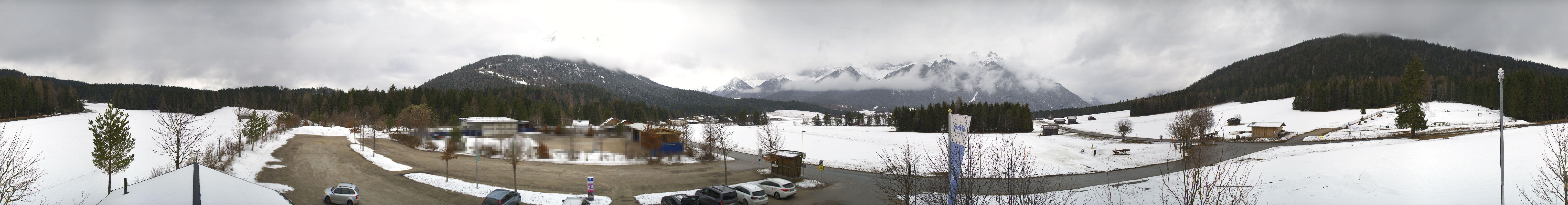 Archiv Foto Webcam Leutasch Moos - Rödlach Parkplatz