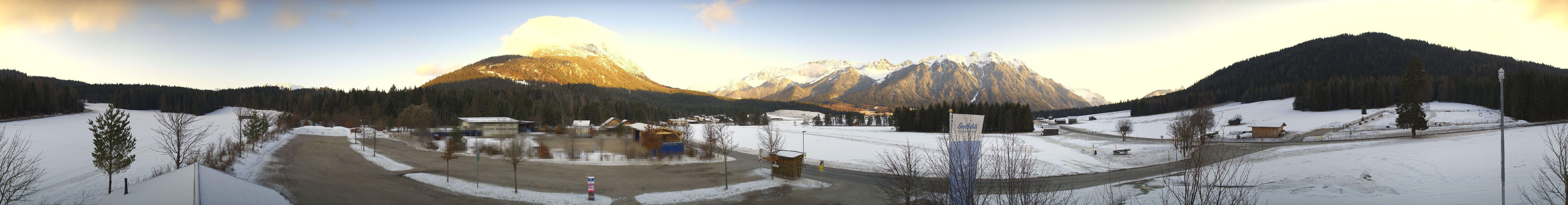 Archiv Foto Webcam Leutasch Moos - Rödlach Parkplatz