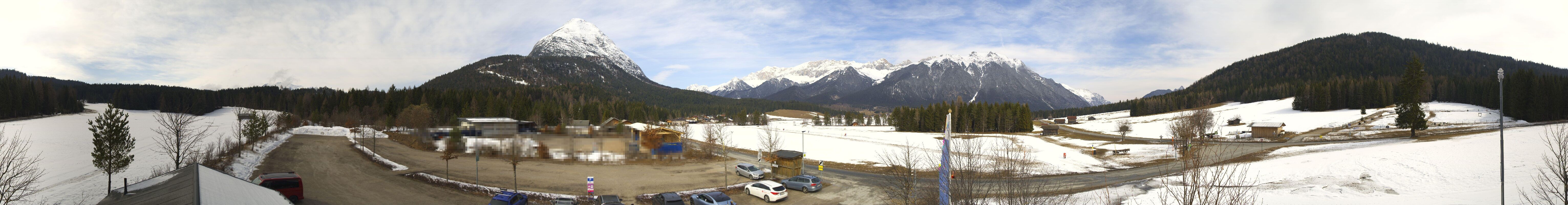 Archiv Foto Webcam Leutasch Moos - Rödlach Parkplatz