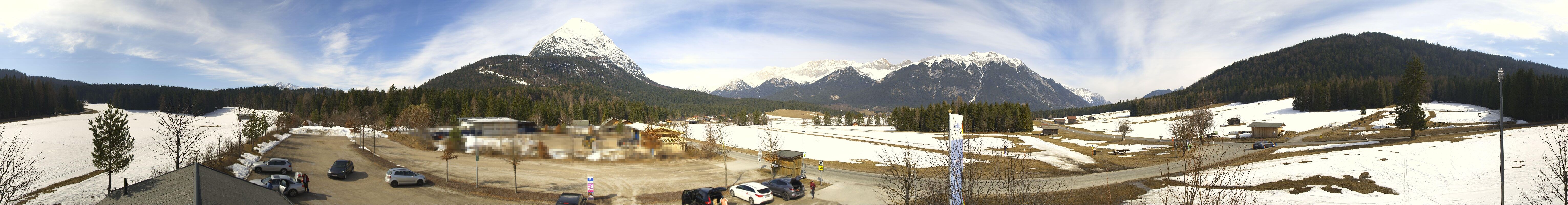 Archiv Foto Webcam Leutasch Moos - Rödlach Parkplatz