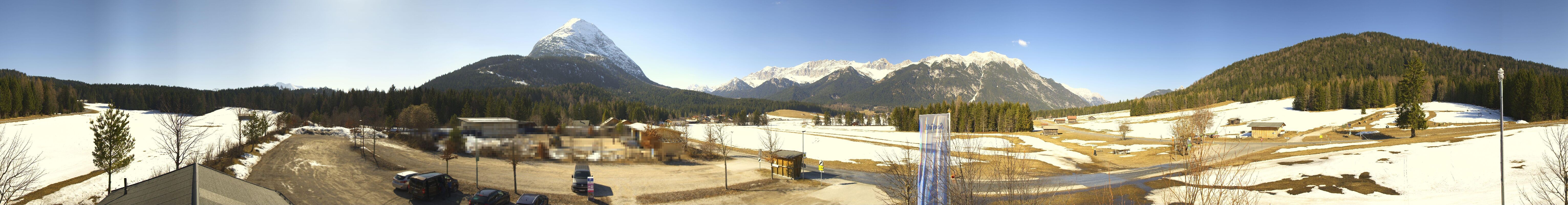 Archiv Foto Webcam Leutasch Moos - Rödlach Parkplatz