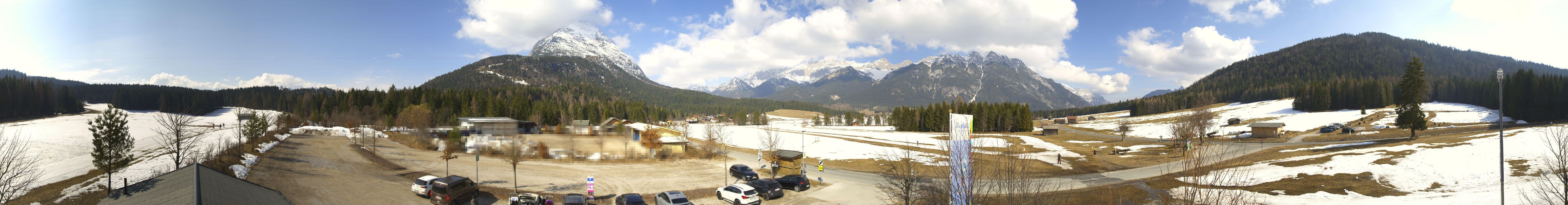 Archiv Foto Webcam Leutasch Moos - Rödlach Parkplatz