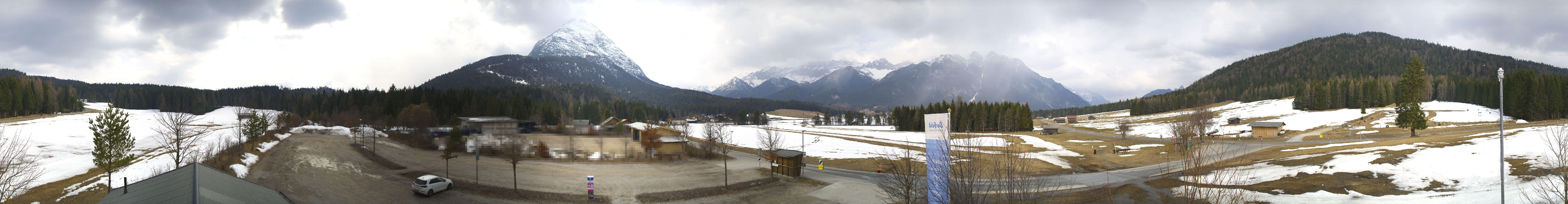 Archiv Foto Webcam Leutasch Moos - Rödlach Parkplatz