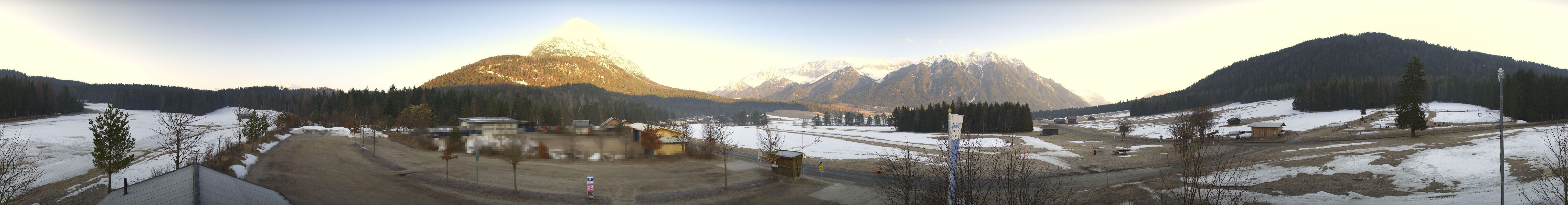 Archiv Foto Webcam Leutasch Moos - Rödlach Parkplatz