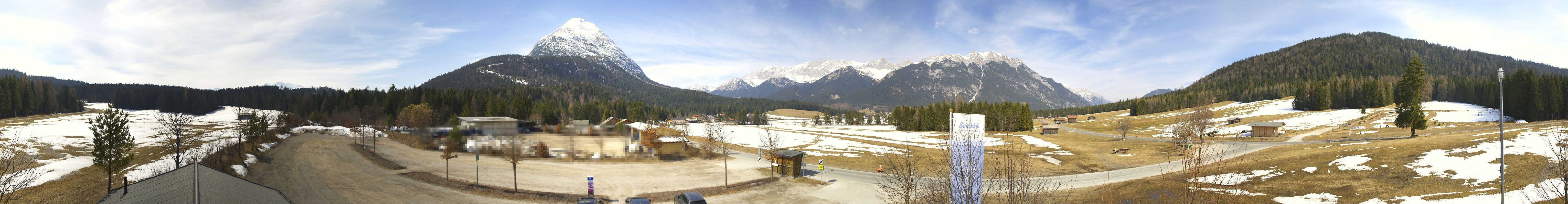 Archiv Foto Webcam Leutasch Moos - Rödlach Parkplatz