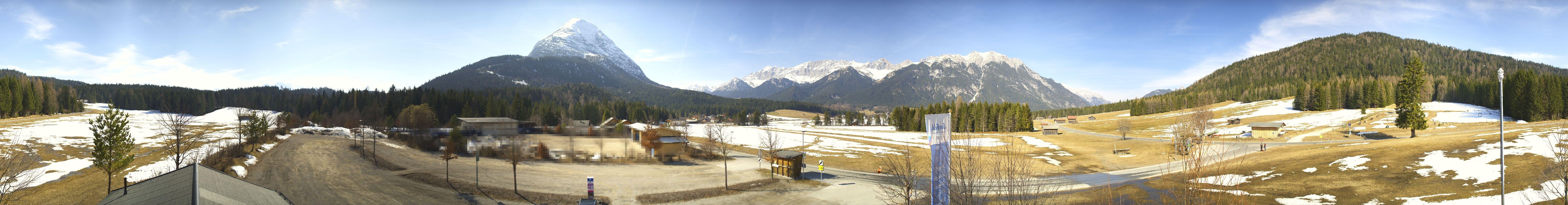 Archiv Foto Webcam Leutasch Moos - Rödlach Parkplatz