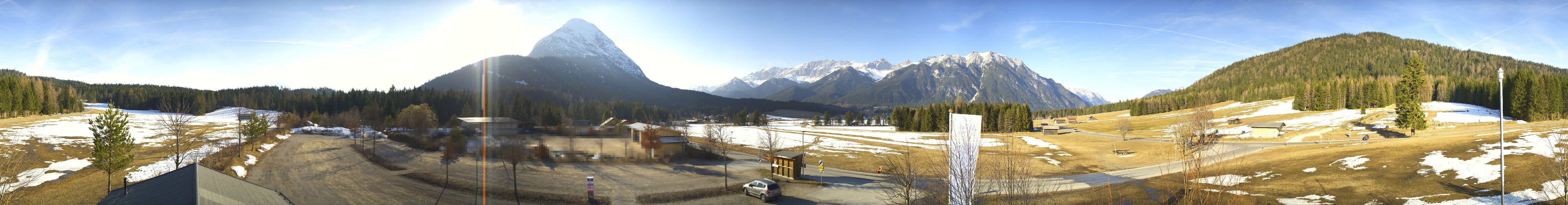 Archiv Foto Webcam Leutasch Moos - Rödlach Parkplatz