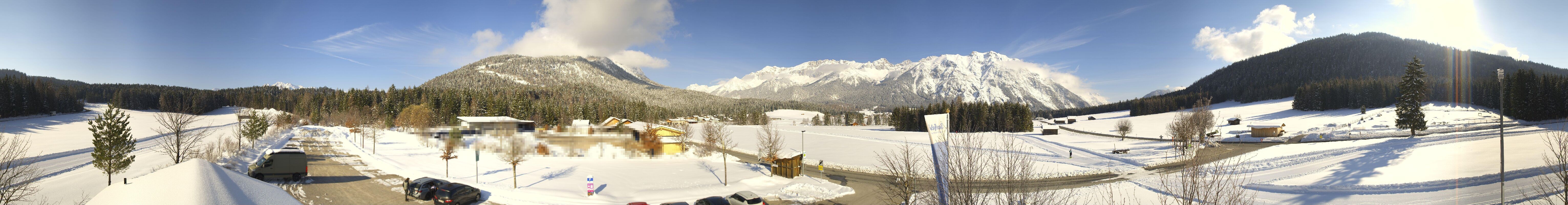 Archiv Foto Webcam Leutasch Moos - Rödlach Parkplatz