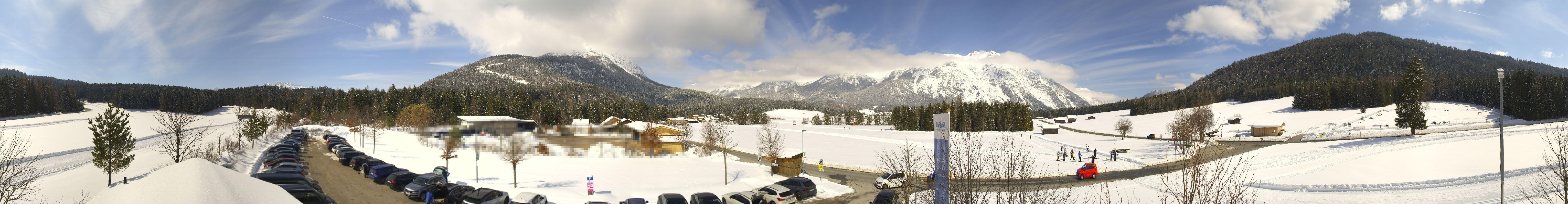 Archiv Foto Webcam Leutasch Moos - Rödlach Parkplatz