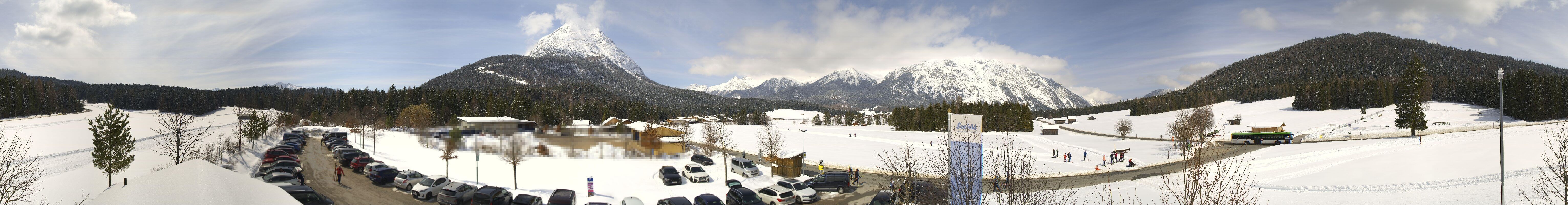 Archiv Foto Webcam Leutasch Moos - Rödlach Parkplatz