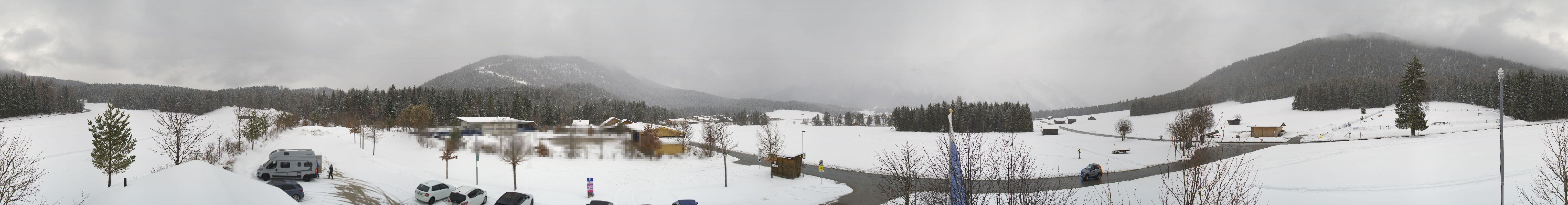 Archiv Foto Webcam Leutasch Moos - Rödlach Parkplatz