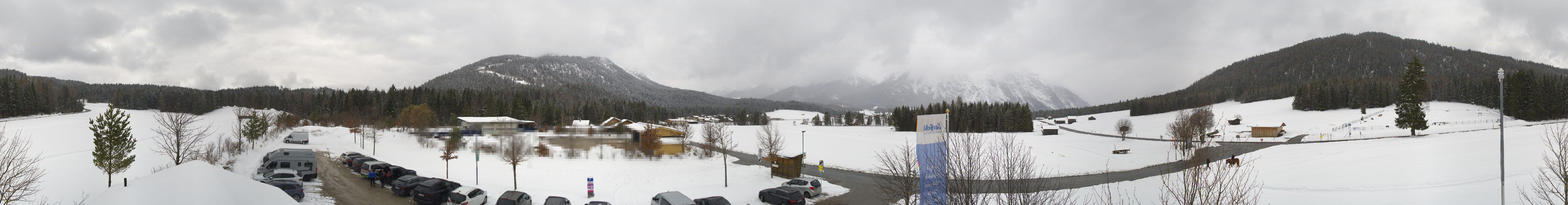 Archiv Foto Webcam Leutasch Moos - Rödlach Parkplatz