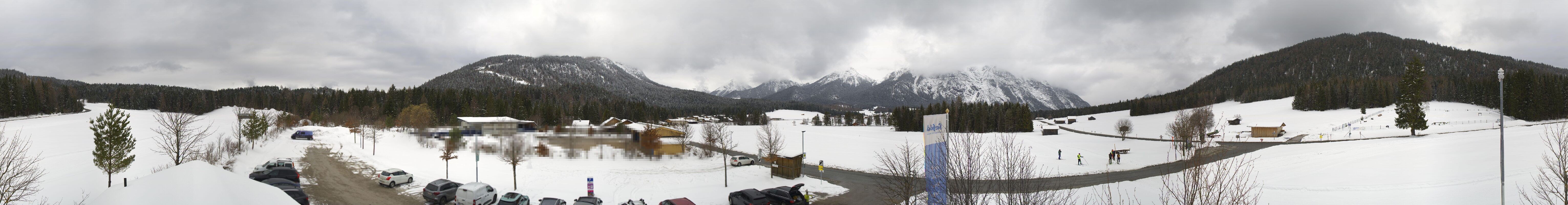 Archiv Foto Webcam Leutasch Moos - Rödlach Parkplatz