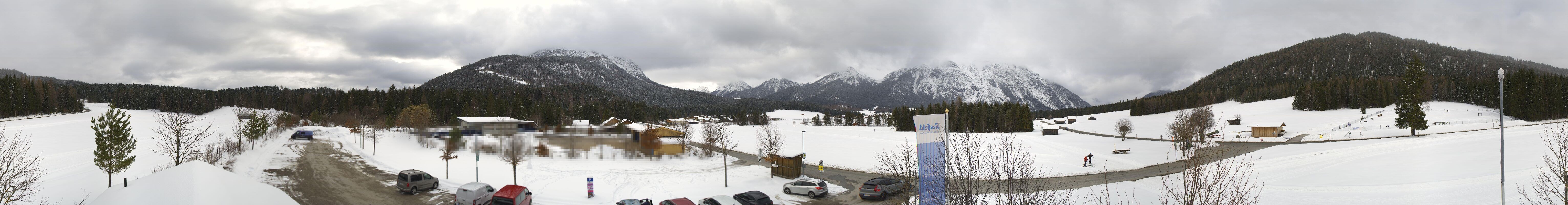 Archiv Foto Webcam Leutasch Moos - Rödlach Parkplatz