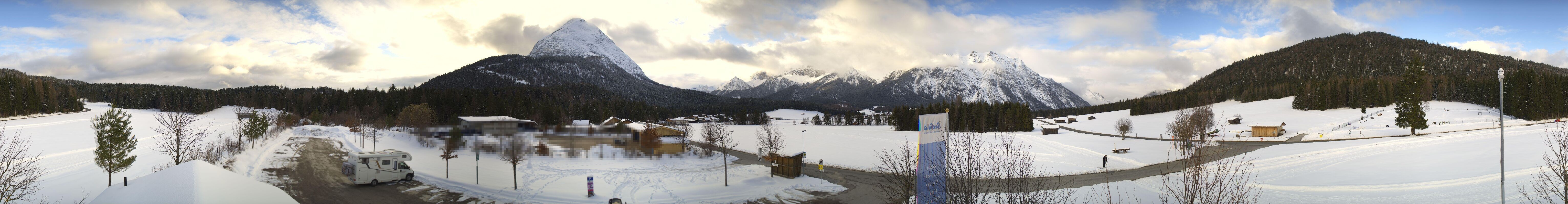 Archiv Foto Webcam Leutasch Moos - Rödlach Parkplatz