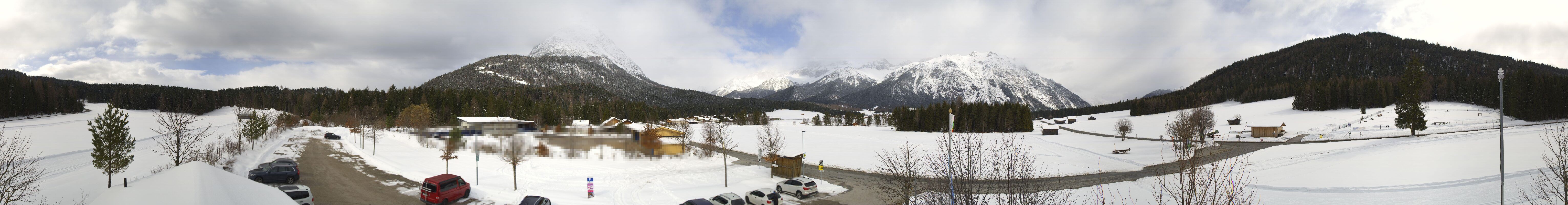 Archiv Foto Webcam Leutasch Moos - Rödlach Parkplatz