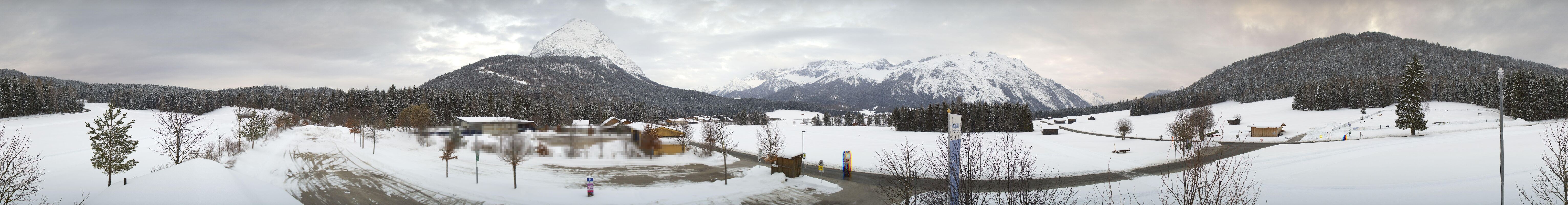 Archiv Foto Webcam Leutasch Moos - Rödlach Parkplatz