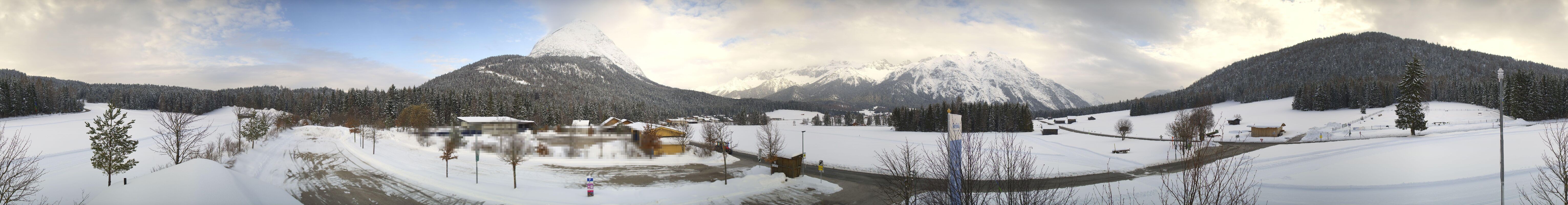 Archiv Foto Webcam Leutasch Moos - Rödlach Parkplatz