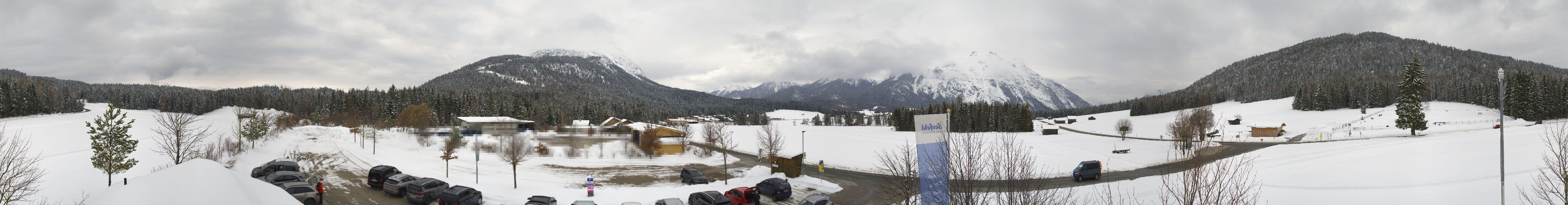 Archiv Foto Webcam Leutasch Moos - Rödlach Parkplatz