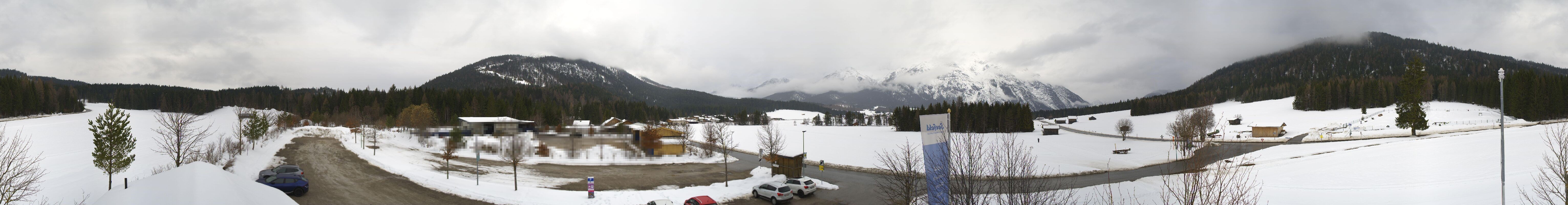 Archiv Foto Webcam Leutasch Moos - Rödlach Parkplatz