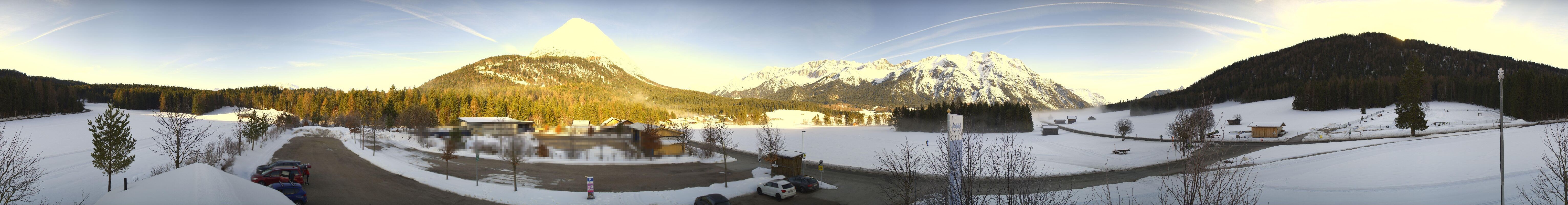 Archiv Foto Webcam Leutasch Moos - Rödlach Parkplatz