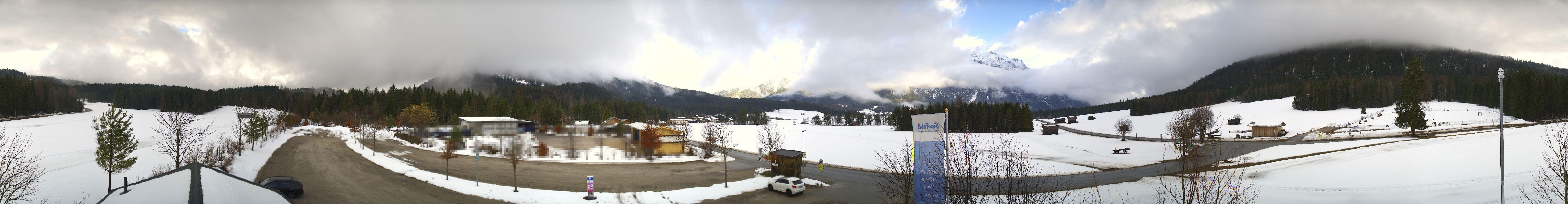 Archiv Foto Webcam Leutasch Moos - Rödlach Parkplatz