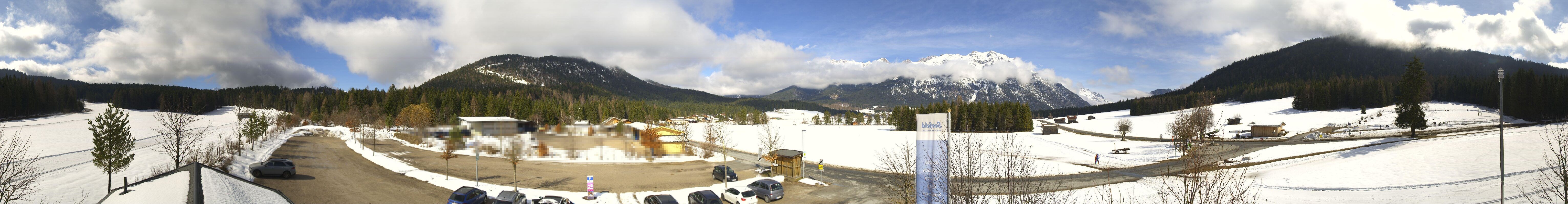 Archiv Foto Webcam Leutasch Moos - Rödlach Parkplatz