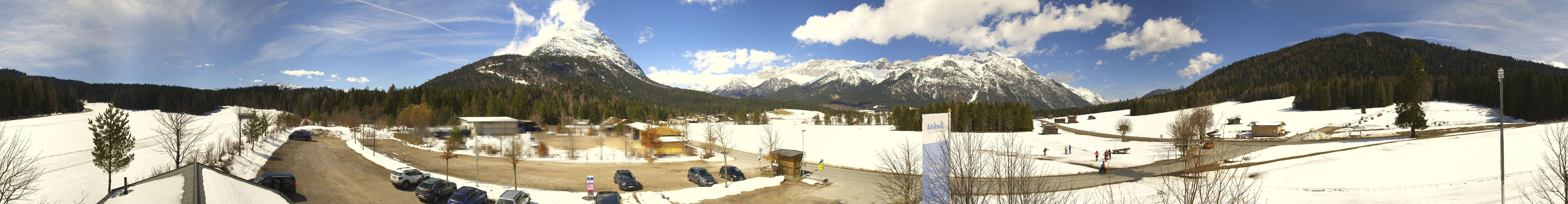 Archiv Foto Webcam Leutasch Moos - Rödlach Parkplatz