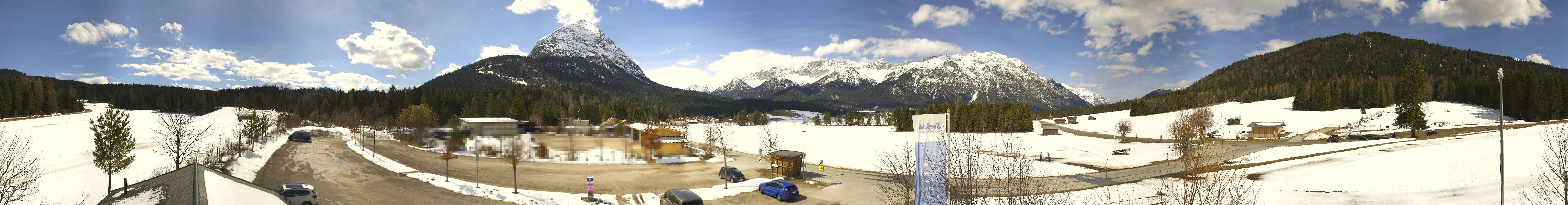 Archiv Foto Webcam Leutasch Moos - Rödlach Parkplatz