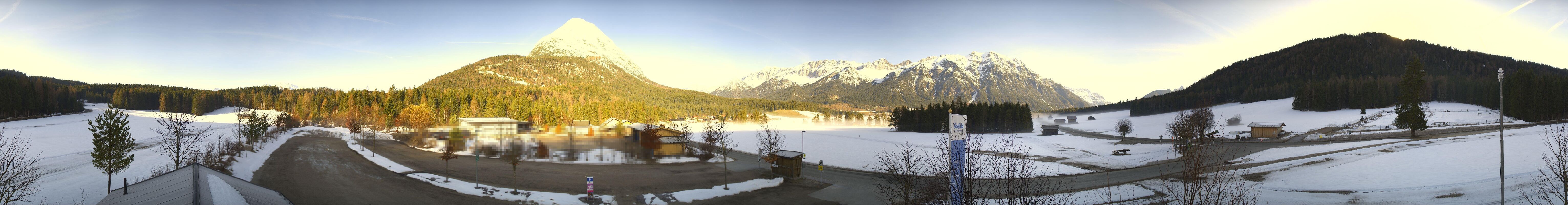 Archiv Foto Webcam Leutasch Moos - Rödlach Parkplatz