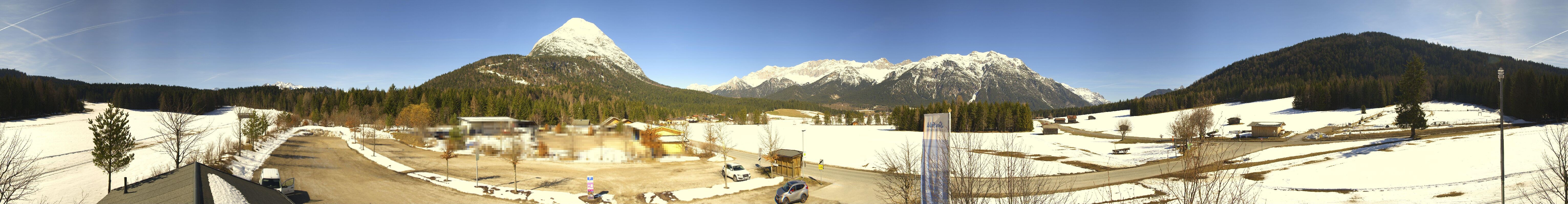 Archiv Foto Webcam Leutasch Moos - Rödlach Parkplatz