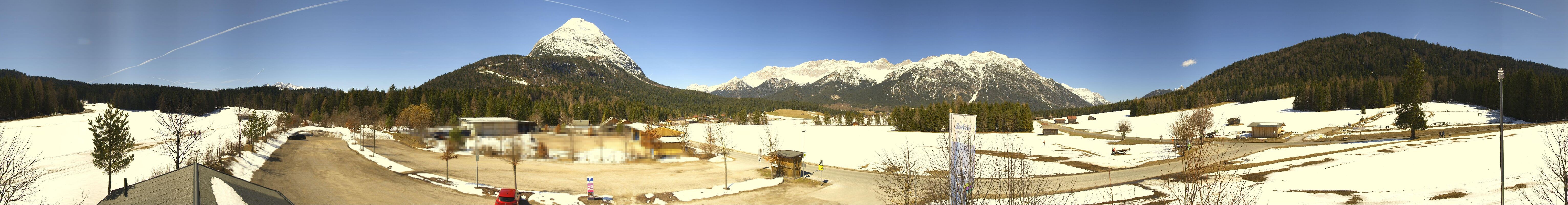 Archiv Foto Webcam Leutasch Moos - Rödlach Parkplatz