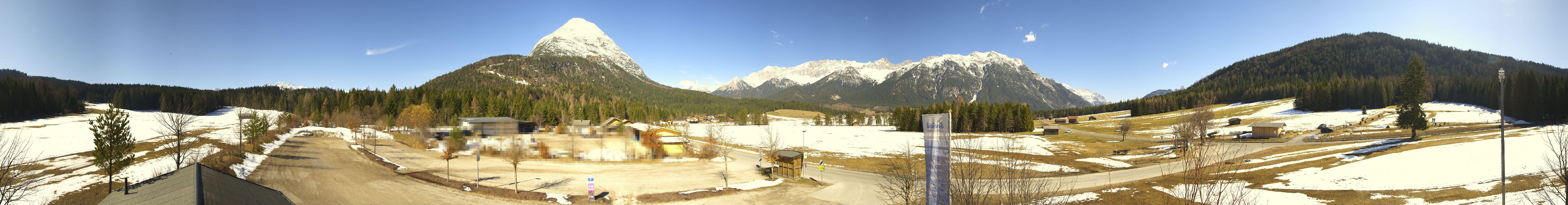 Archiv Foto Webcam Leutasch Moos - Rödlach Parkplatz