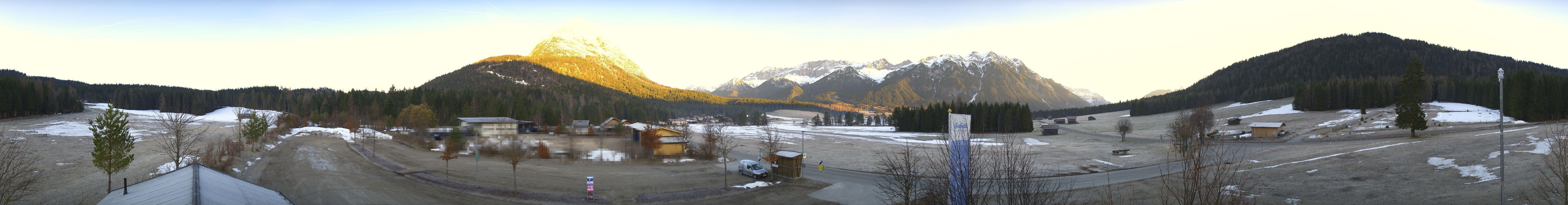 Archiv Foto Webcam Leutasch Moos - Rödlach Parkplatz