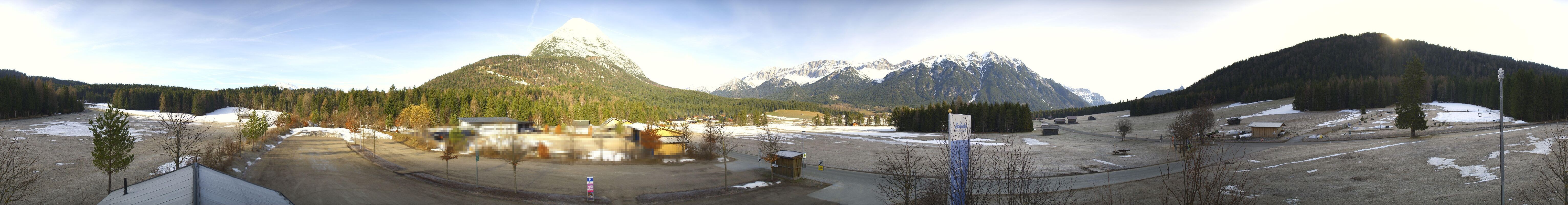 Archiv Foto Webcam Leutasch Moos - Rödlach Parkplatz