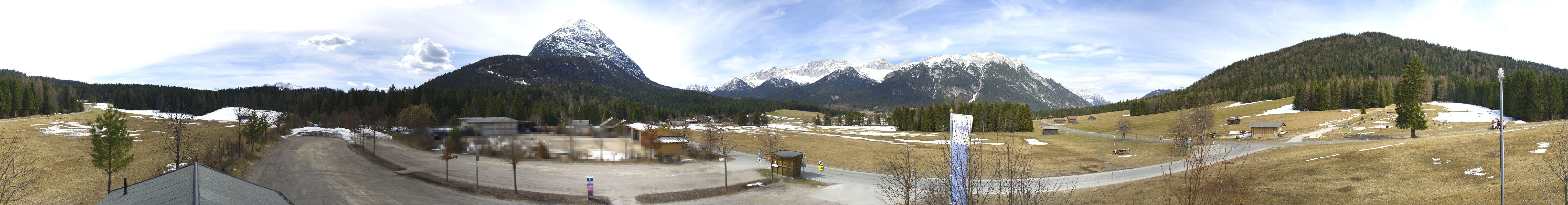 Archiv Foto Webcam Leutasch Moos - Rödlach Parkplatz