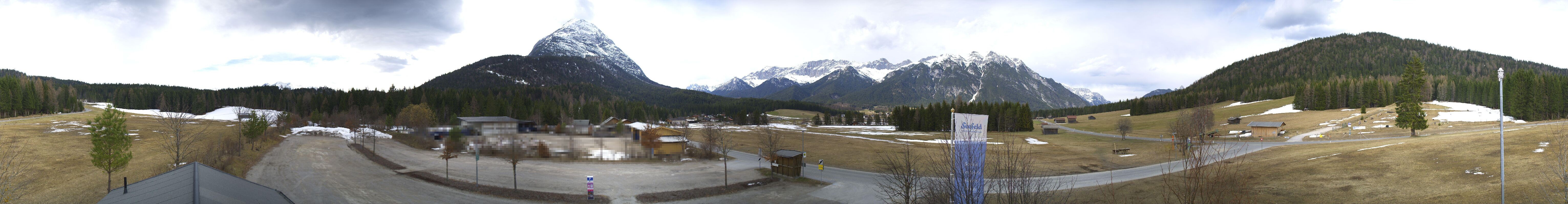 Archiv Foto Webcam Leutasch Moos - Rödlach Parkplatz