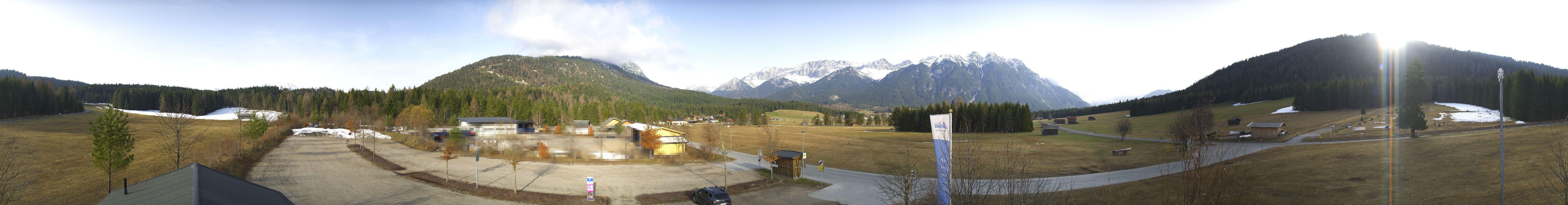 Archiv Foto Webcam Leutasch Moos - Rödlach Parkplatz