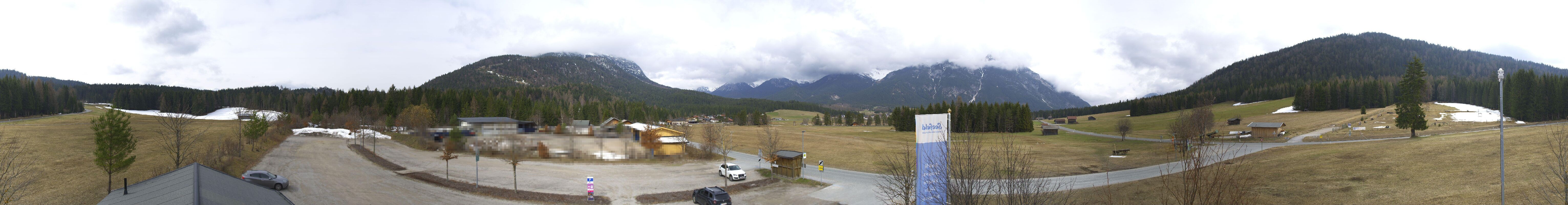 Archiv Foto Webcam Leutasch Moos - Rödlach Parkplatz