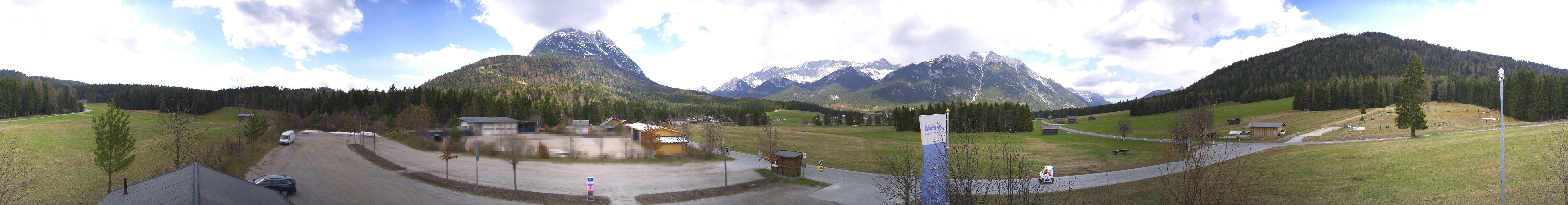 Archiv Foto Webcam Leutasch Moos - Rödlach Parkplatz