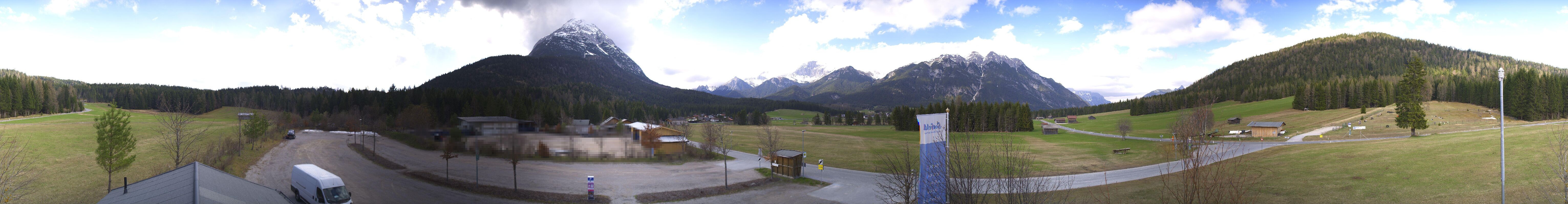 Archiv Foto Webcam Leutasch Moos - Rödlach Parkplatz