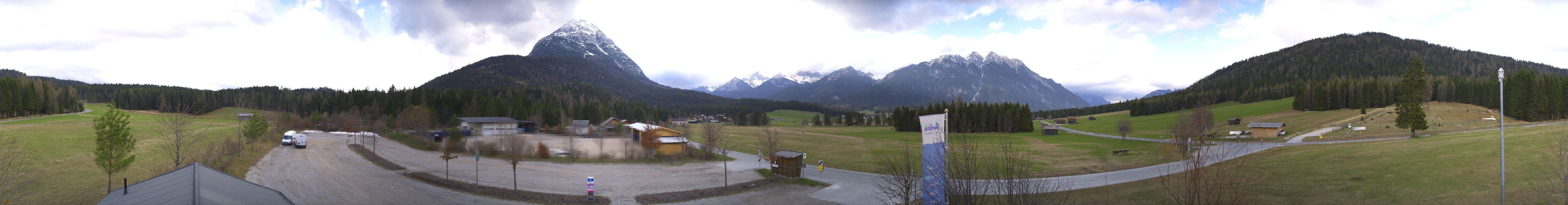 Archiv Foto Webcam Leutasch Moos - Rödlach Parkplatz