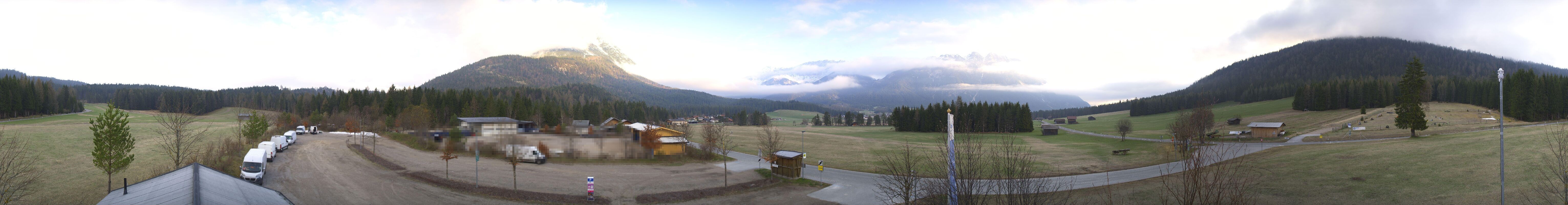 Archiv Foto Webcam Leutasch Moos - Rödlach Parkplatz