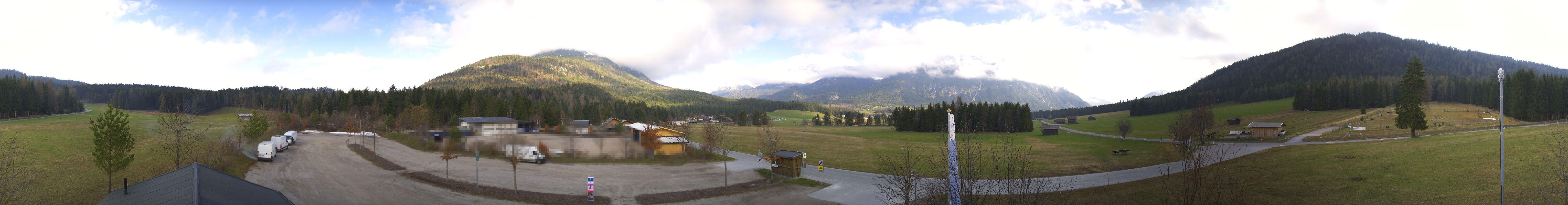 Archiv Foto Webcam Leutasch Moos - Rödlach Parkplatz