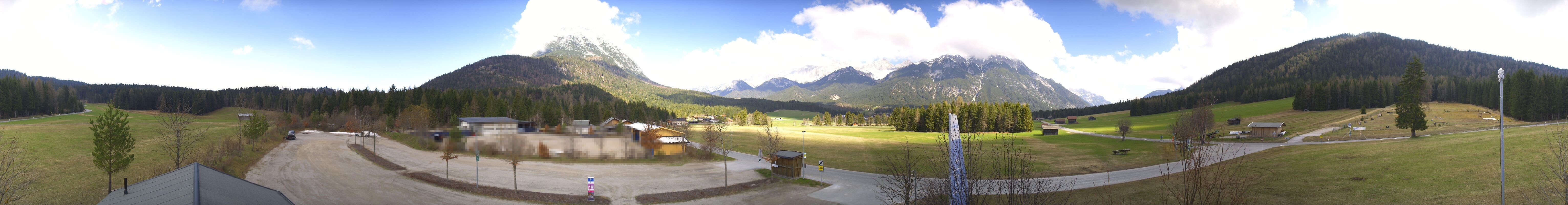 Archiv Foto Webcam Leutasch Moos - Rödlach Parkplatz