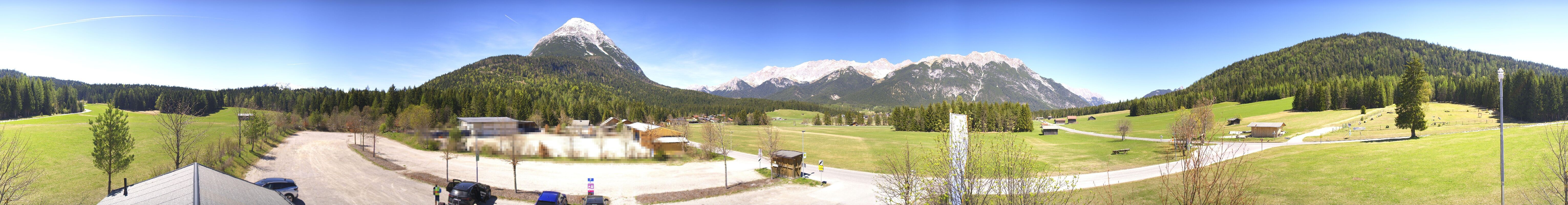 Archiv Foto Webcam Leutasch Moos - Rödlach Parkplatz