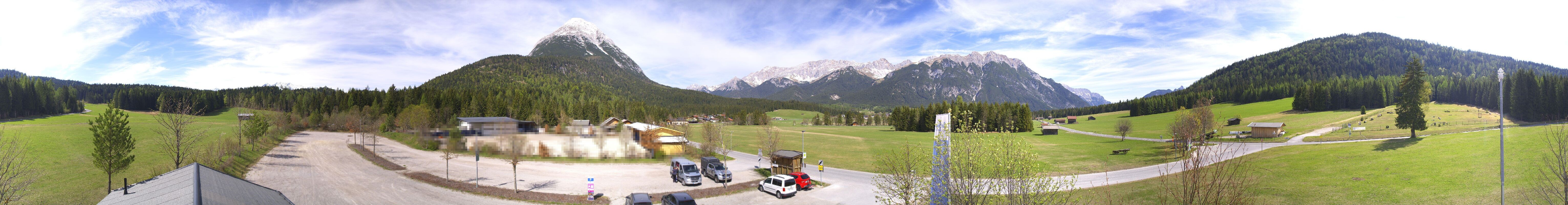 Archiv Foto Webcam Leutasch Moos - Rödlach Parkplatz
