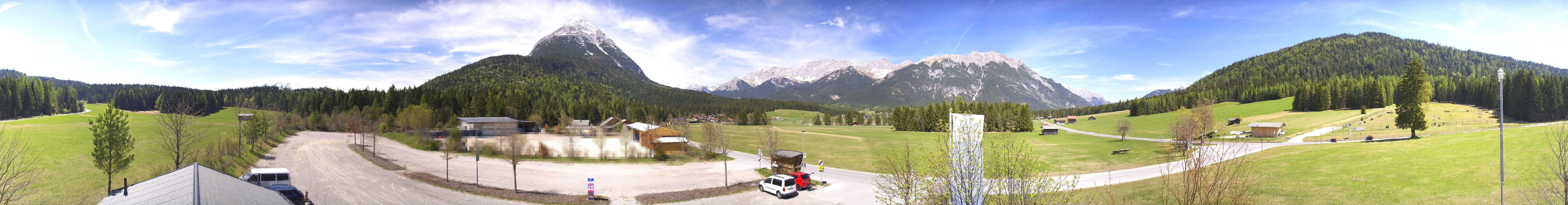 Archiv Foto Webcam Leutasch Moos - Rödlach Parkplatz